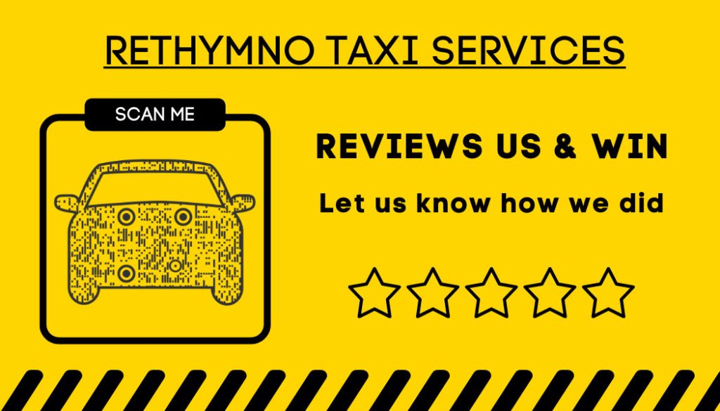 Επαγγελματική κάρτα αύξησης θετικών κριτικών για υπηρεσίες μεταφοράς (ταξί). Μπροστινή πλευρά.