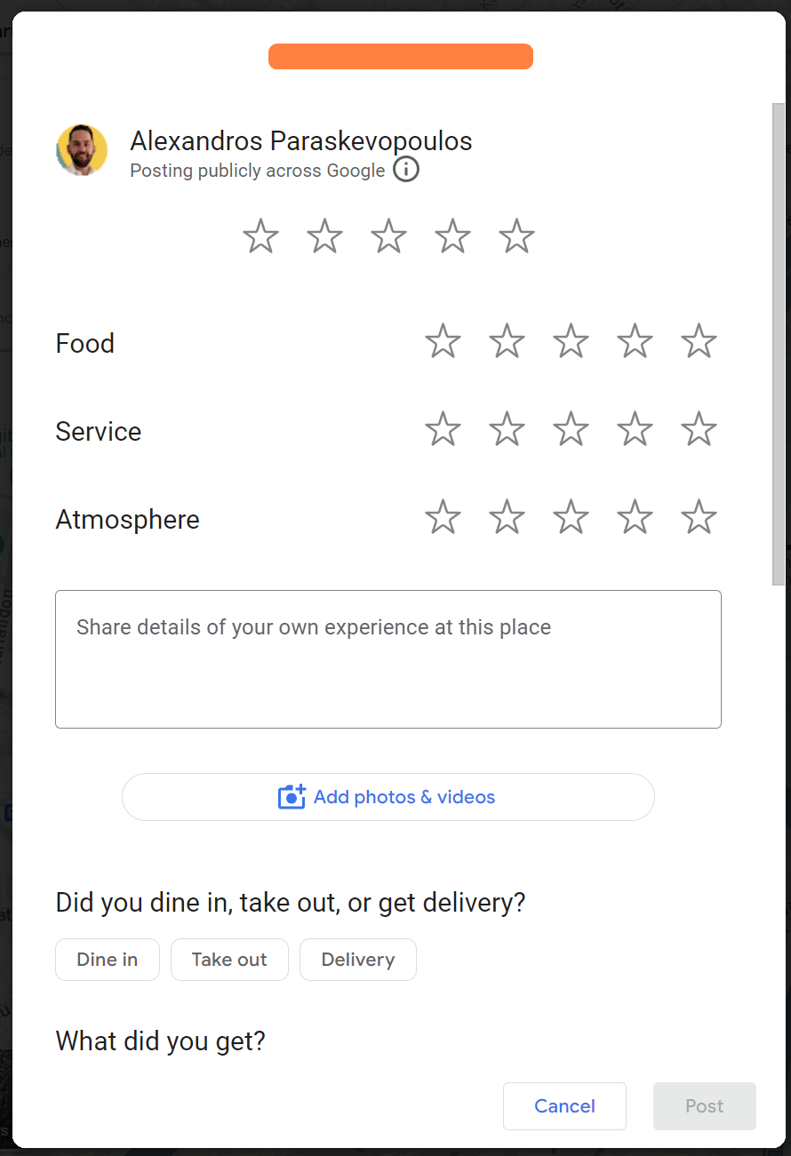 LEAVE GOOGLE REVIEW POP UP