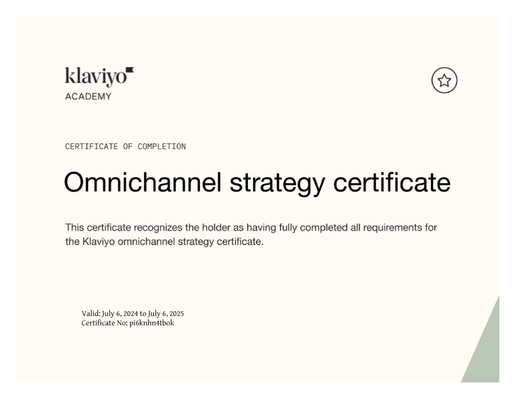 Omnichannel Strategy certificate