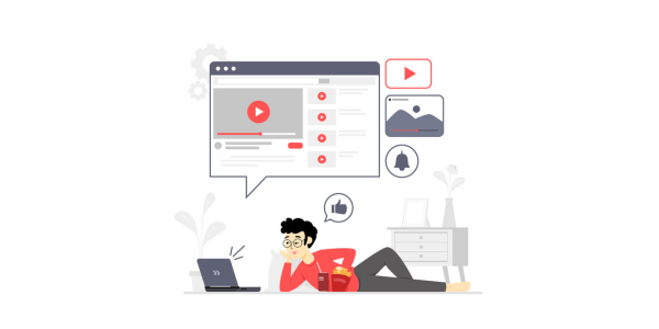 Character watching online Youtube video