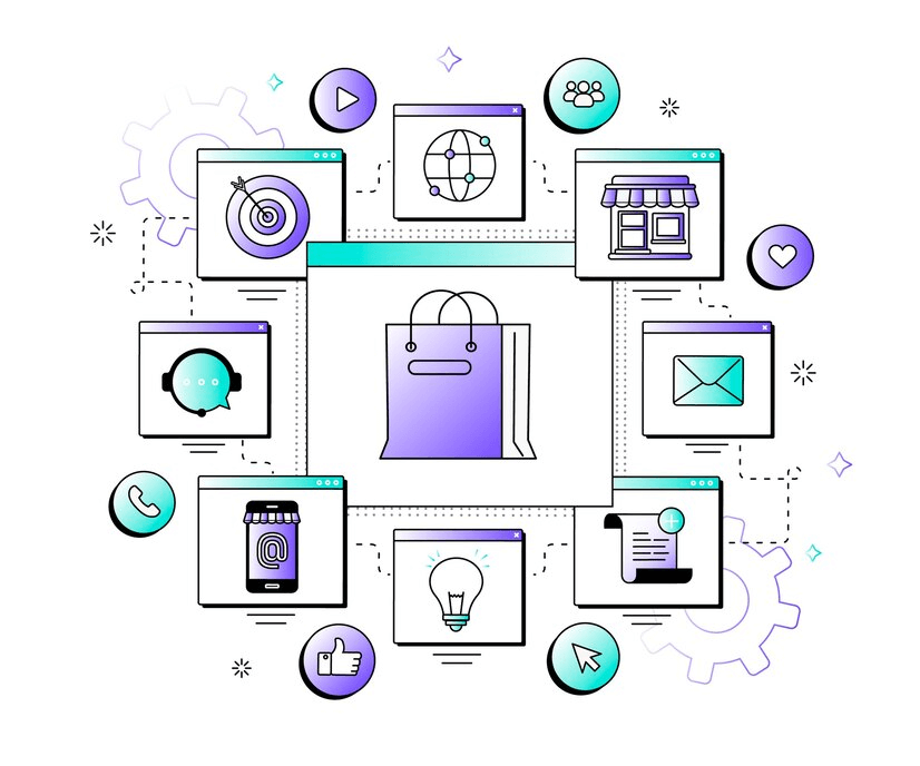 Gradient omnichannel illustration