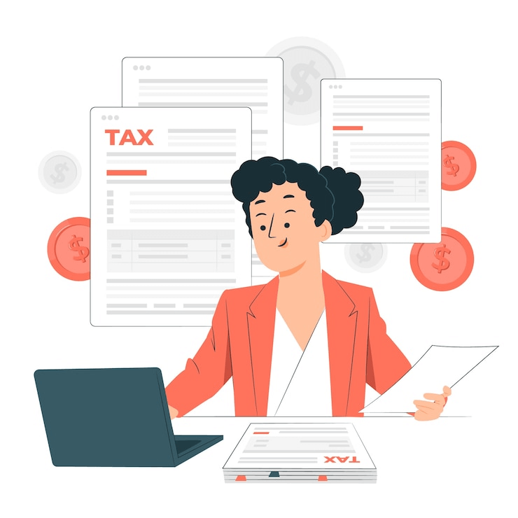 Tax preparation concept illustration
