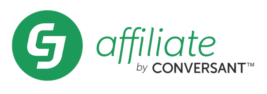 the logo for "CJ Affiliate by Conversant." On the left is a green circle containing the white letters "CJ," with a bold and modern font. To the right of the logo, the word "affiliate" is written in lowercase green letters with a sleek, minimalist style. Below "affiliate" is the text "by Conversant™" in smaller, black uppercase font, showcasing CJ Affiliate as a part of the Conversant brand, which focuses on affiliate marketing solutions and partnerships